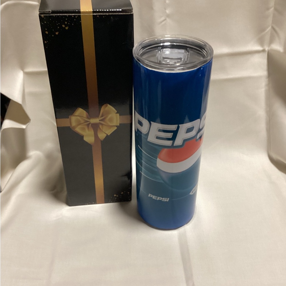Pepsi Blue Tumbler with Black and Gold Gift Box